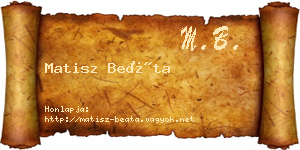 Matisz Beáta névjegykártya